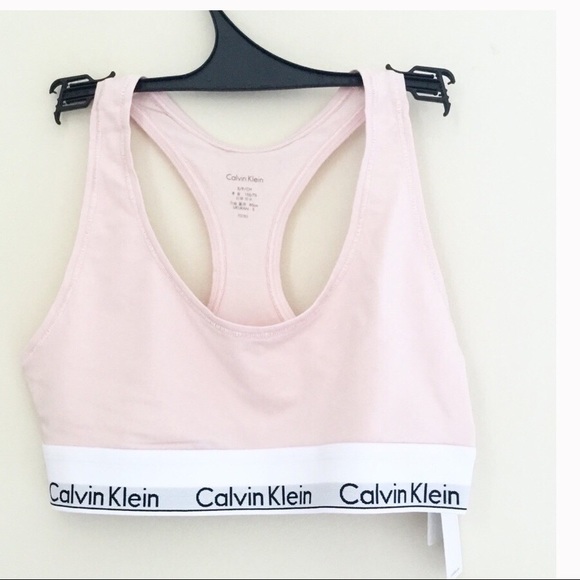 Calvin Klein Pink Racerback Modern Cotton Logo Bra - Picture 4 of 7